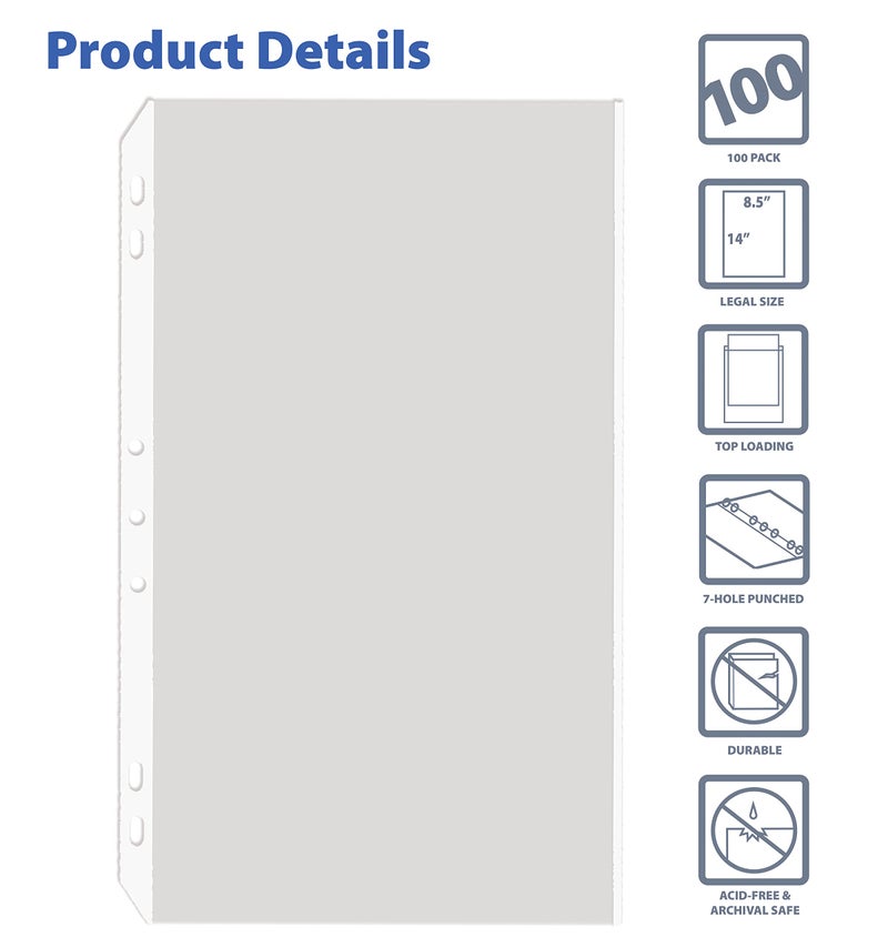 GOLD SEAL 100/Box Legal Size Clear Heavyweight Poly Sheet Protectors,8.5" x 14", 100-Count - Image 3